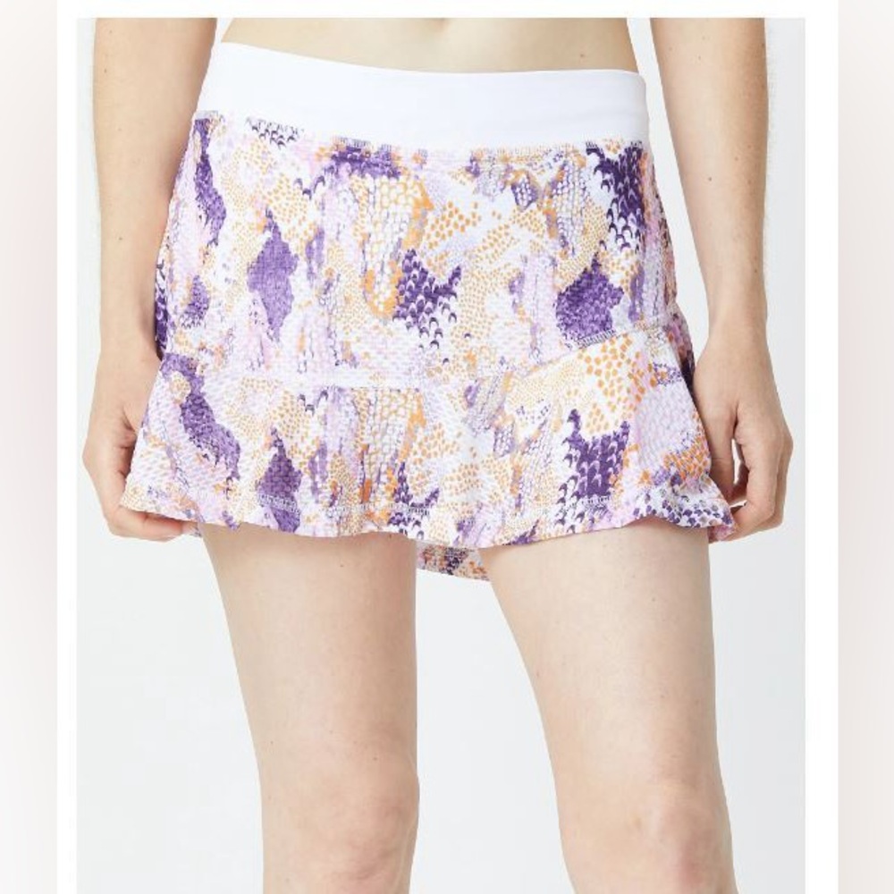 LIKE NEW SIZE 1X Vibrant Patterned Skort with White Waistband
